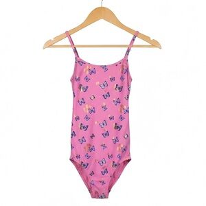 BMagical NWOT Pink Butterfly Kids Swim One Piece Crisscross Back